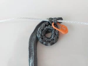 Inserting cord into crochet circle