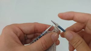 Knitting stitch on the needle