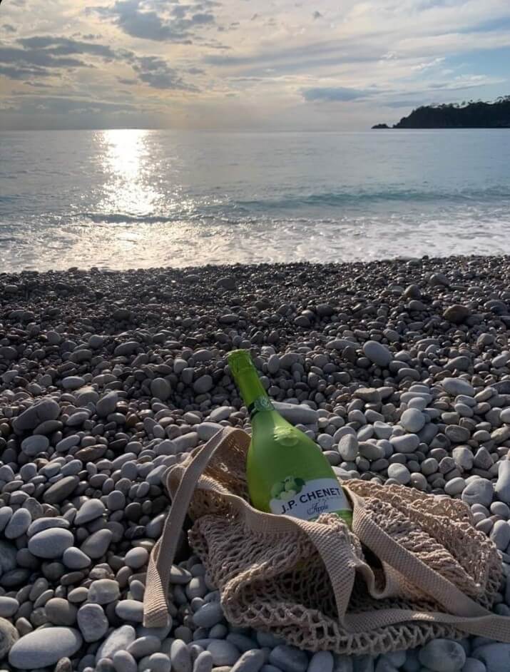 crochet bag on the beach