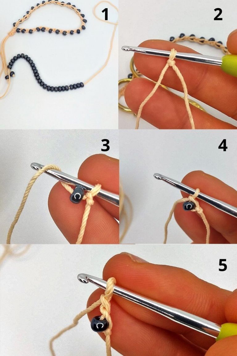 crochet bracelet with beads