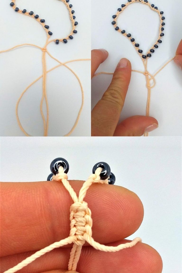 Crochet bracelet with beads pattern free