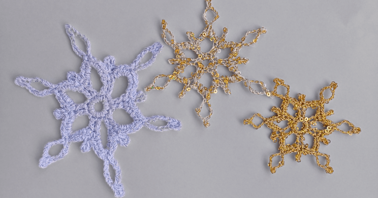Simple crochet snowflake ornament