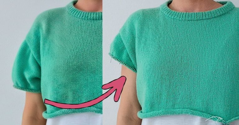 A finished tailored sweater sleeve with a smooth, seamless sleeve cap and no underarm bulk